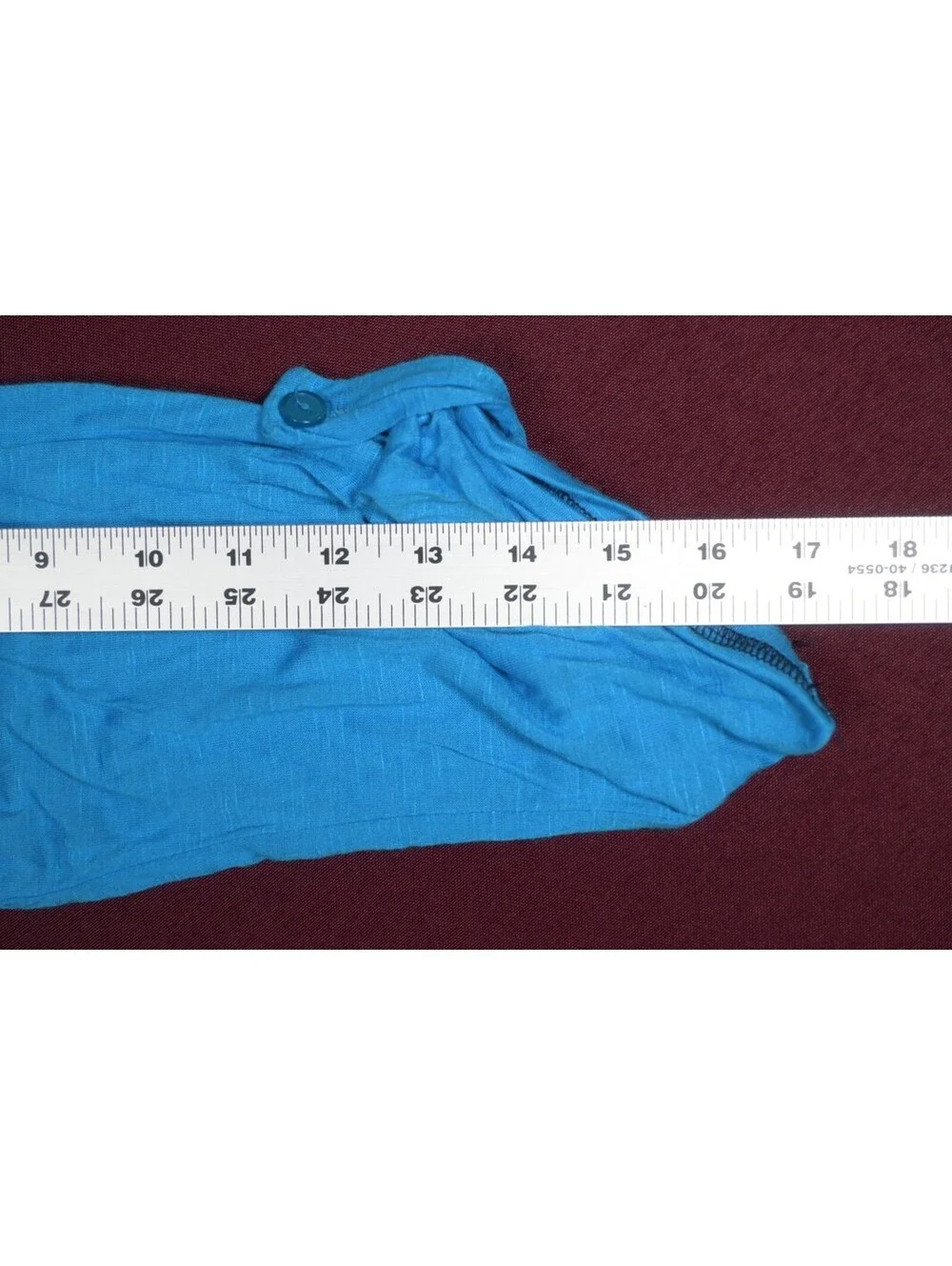 CKW Crew Knit Wear Blue Open Front Cardigan with 3/4 Sleeves